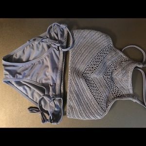 Crochet bikini halter top and bottoms